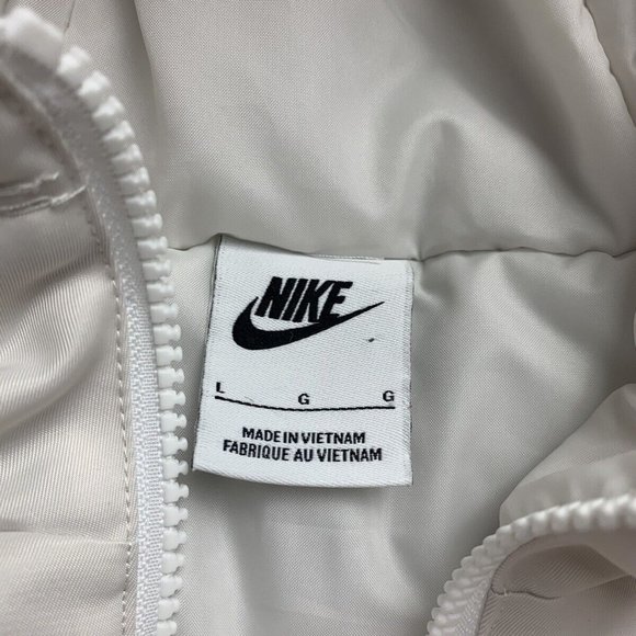 Nike Solo Swoosh Satin Anorak Jacket White Men’s size Large NEW DR0839-030 - Picture 7 of 10